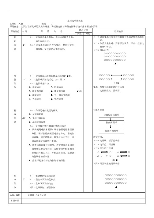 足球教育足球选项课教案(1)