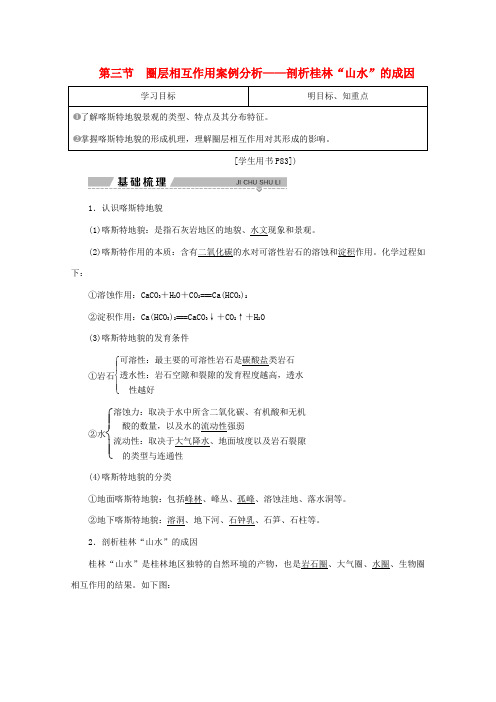 高中地理 第三单元 从圈层作用看地理环境内在规律 第三节 圈层相互作用案例分析——剖析桂林“山水”的