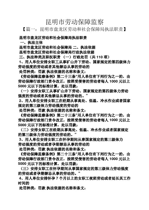 劳动作文之昆明市劳动保障监察