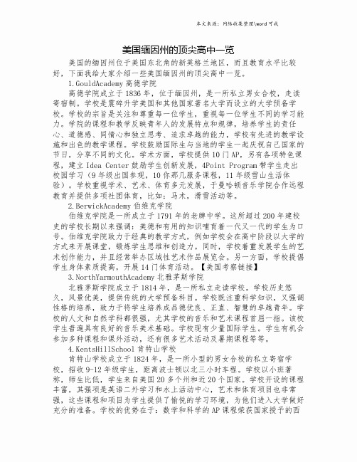 美国缅因州的顶尖高中一览.doc