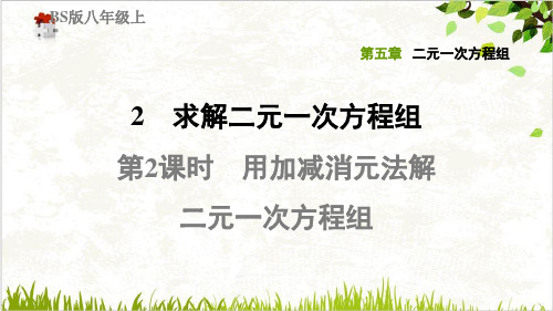 5.2.2用加减消元法解二元一次方程组北师大版八年级数学上册习题PPT课件