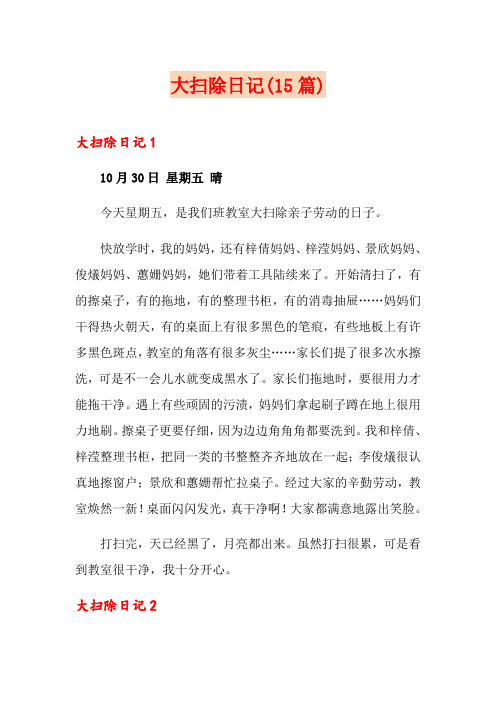 大扫除日记(15篇)