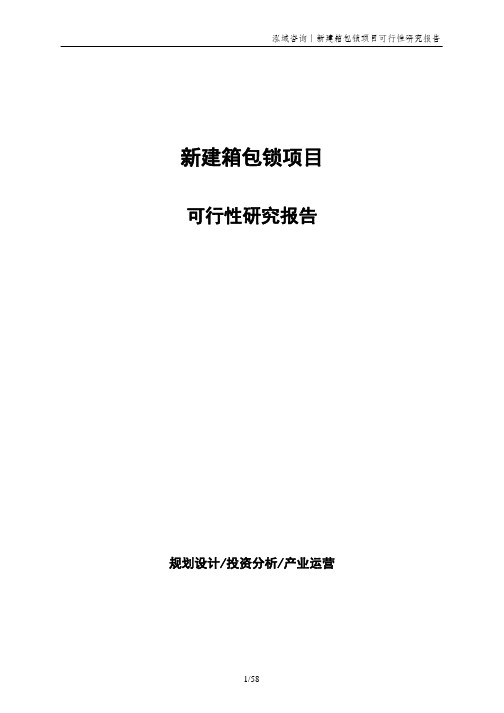 新建箱包锁项目可行性研究报告