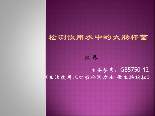 检测大肠杆菌
