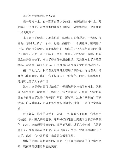 中小学毛毛虫变蝴蝶的作文