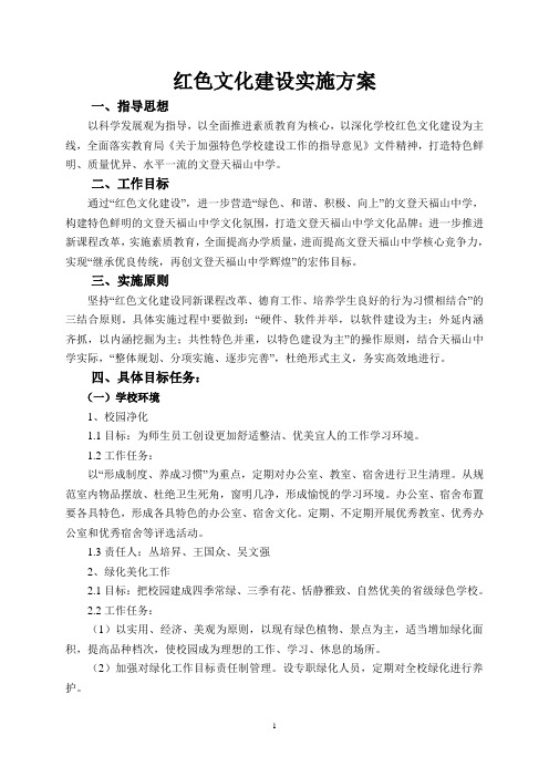 (完整版)中学红色文化建设实施方案