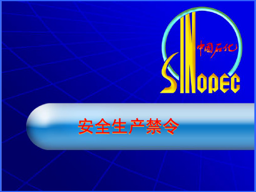 《安全生产禁令》培训课件
