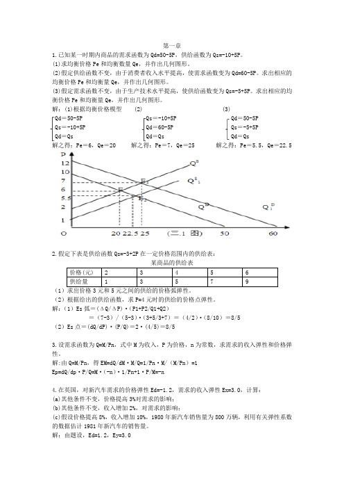 微观经济学计算题