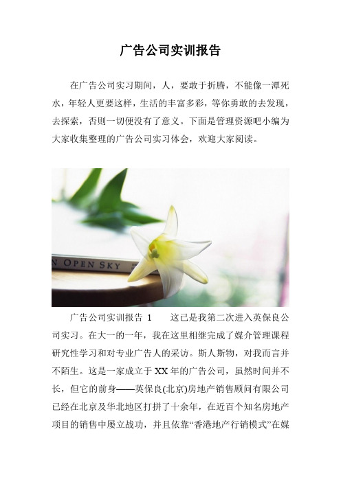 广告公司实训报告