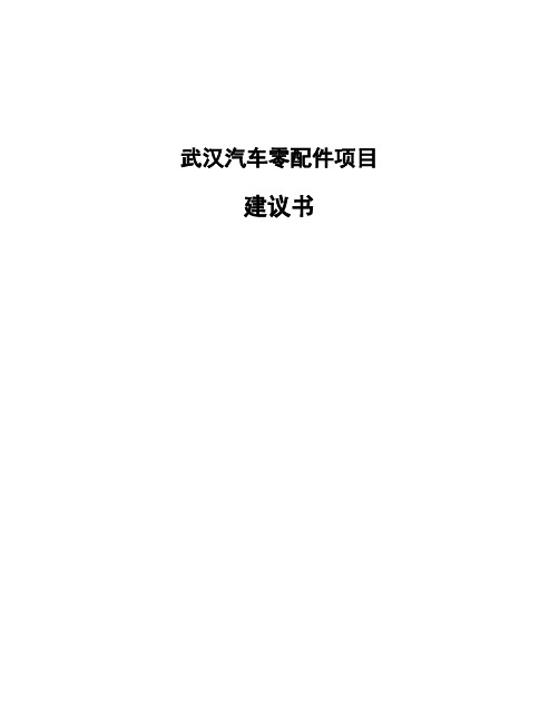武汉汽车零配件项目建议书