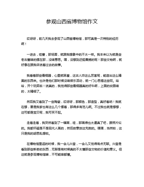 参观山西省博物馆作文