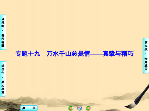 高考语文一轮总复习专题十九万水千山总是情——真挚与精巧ppt
