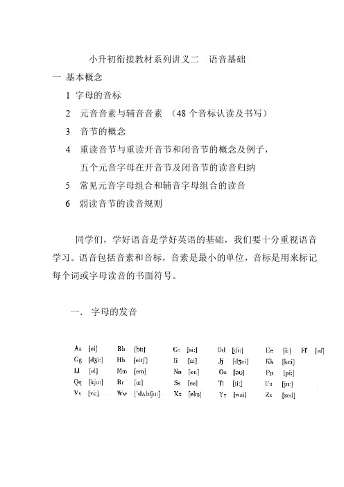 小升初衔接讲义2  语音基础