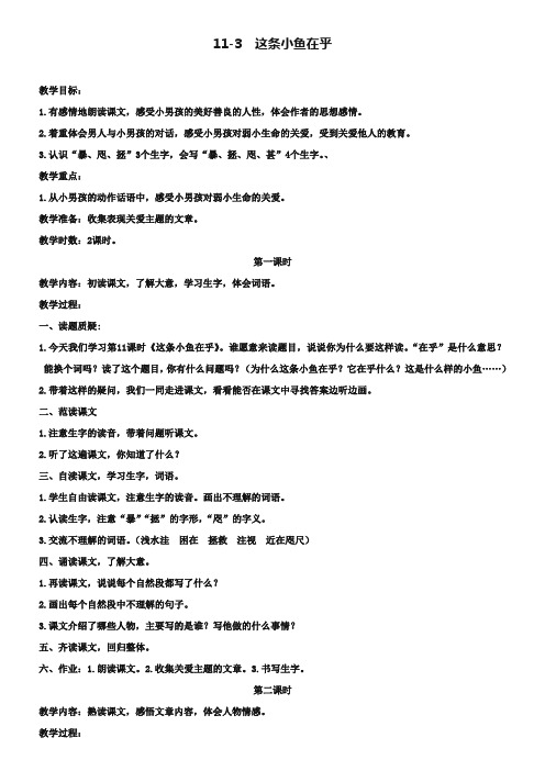 《这条小鱼在乎》优秀教案