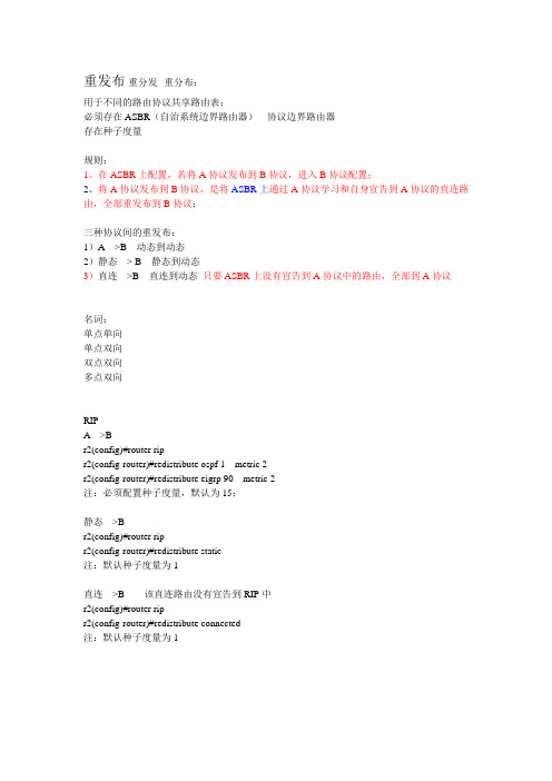 CCNP06 重发布 路由策略