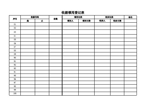 发票、收据领用表模板