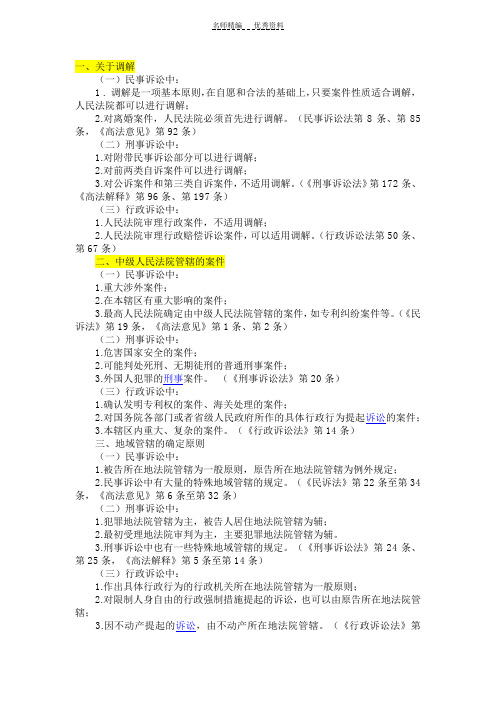 三大诉讼法易混知识点总结