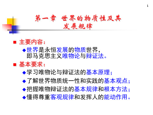 《马克思主义基本原理概论》PPT课件第一章--世界的物质性及其发展规律精选全文