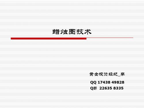 蜡烛图技术(一)