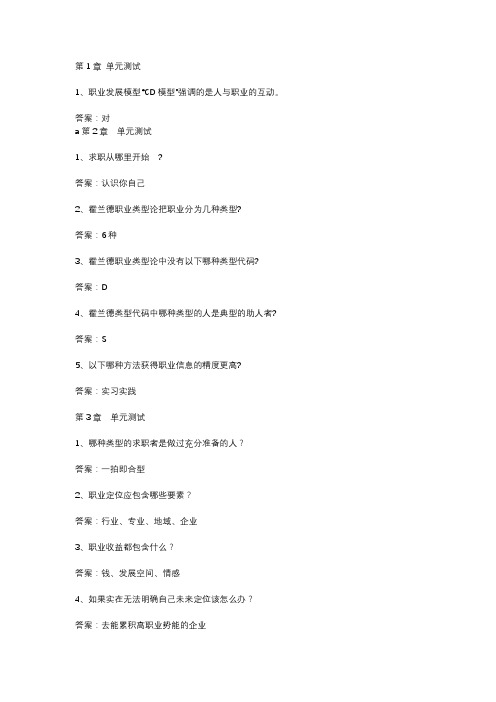 智慧树知到《成功求职六步走》章节测试答案