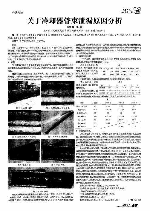 关于冷却器管束泄漏原因分析