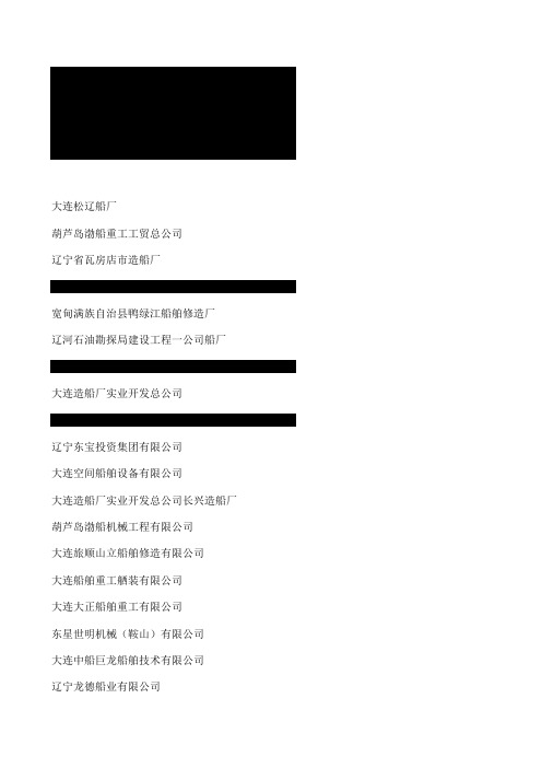 大连船舶企业汇总