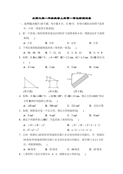 北师大版八年级数学上册第一章达标测试卷附答案