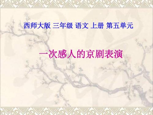 三年级语文上册第五单元一次感人的京剧表演课件3西师大