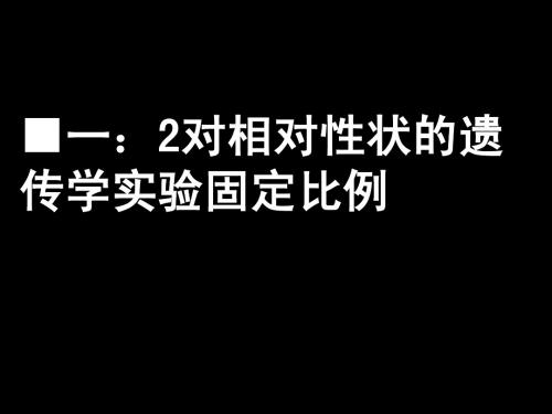 自由组合定律一轮复习课件：