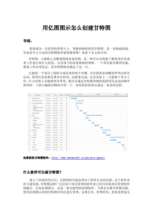 用亿图图示怎么创建甘特图