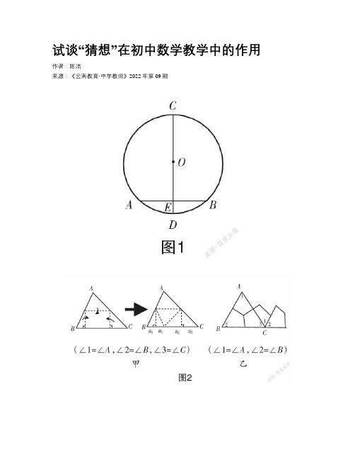 试谈“猜想”在初中数学教学中的作用