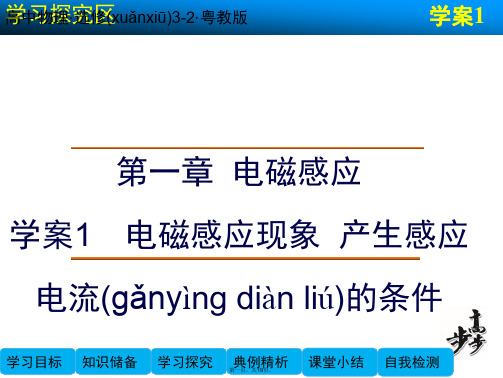 高中物理 第一章 电磁感应 电磁感应现象 产生感应电流的条件课件 粤教版选修32