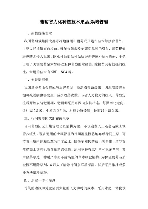 葡萄省力化种植技术