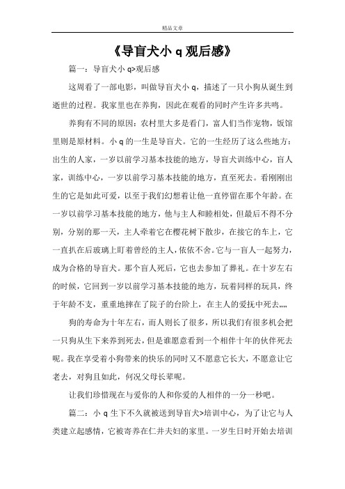 《导盲犬小q观后感》