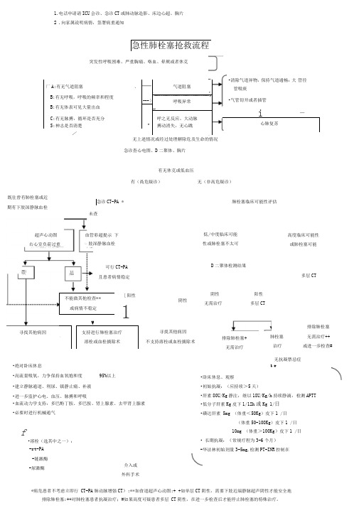 急性肺栓塞抢救流程