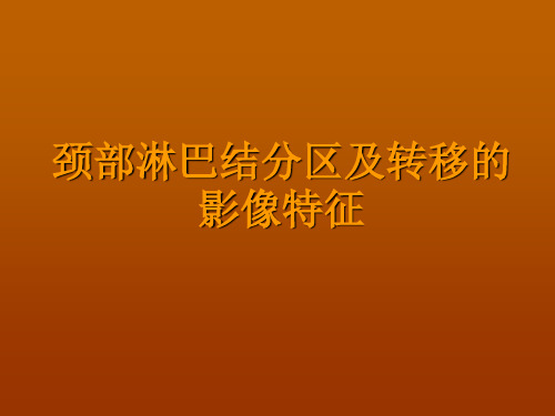 颈部淋巴结分区及转移的影像特征ppt课件全篇