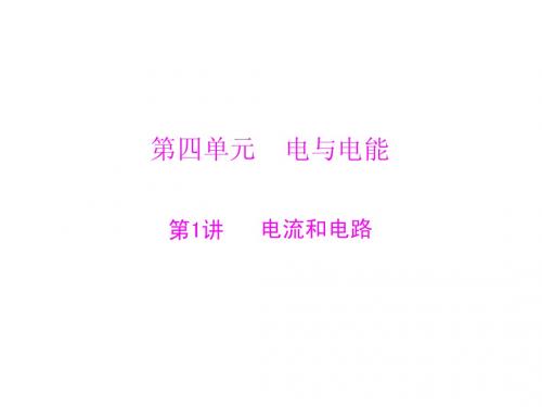广东省2013年中考物理二轮专题复习课件：电流和电路