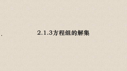 2020-2021学年新教材人教B版必修第一册   2.1.3方程组的解集 课件(22张)