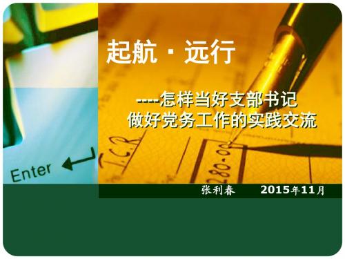 怎样当好支部书记做好党务工作的实践交流