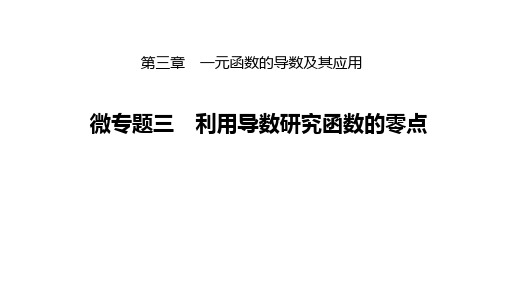 高考微专题三 利用导数研究函数的零点