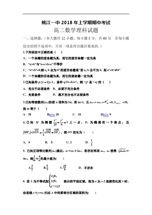 高二上学期期中考试数学(理)试题 含答案