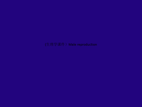 (生理学课件)Male reproduction