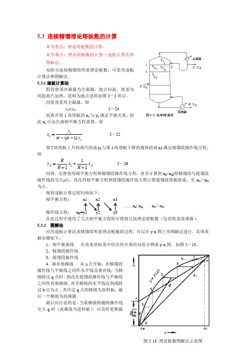 连续精馏理论塔板数的计算