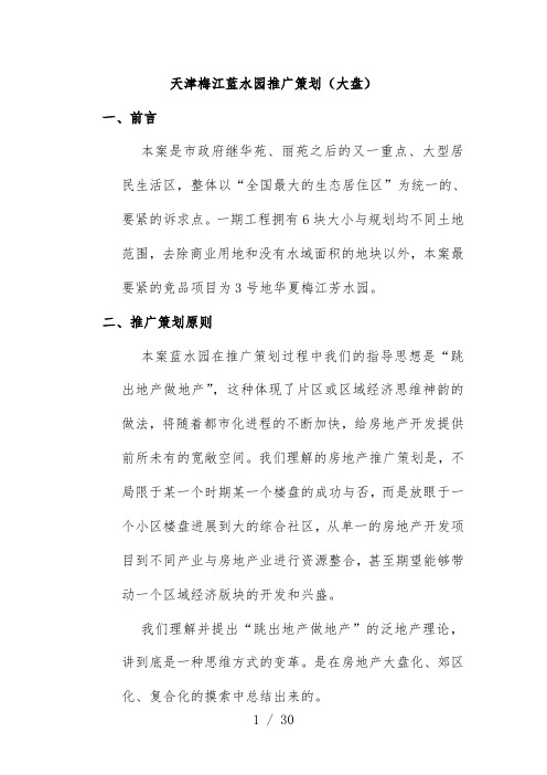 天津房地产项目推广规划书