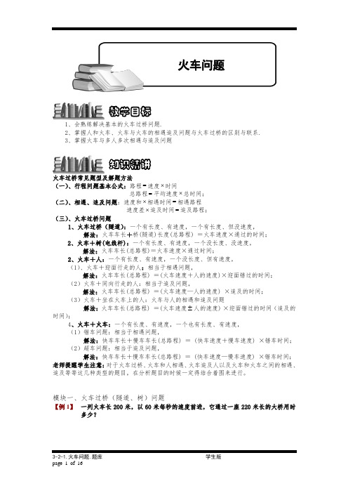 小学奥数：火车问题.专项练习