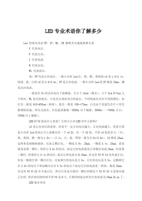--LED专业术语你了解多少_照明工业