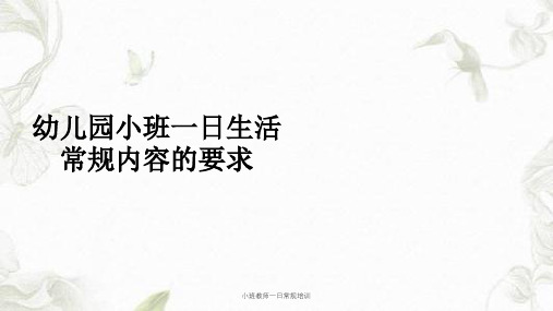 小班教师一日常规培训课件