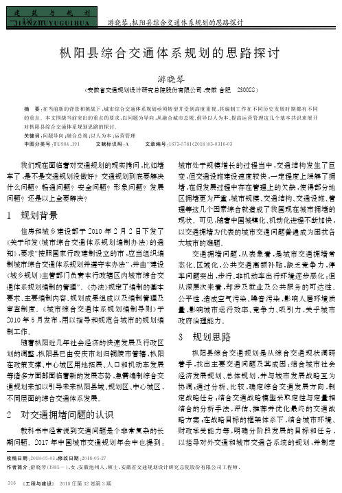 枞阳县综合交通体系规划的思路探讨