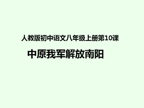 中原我军解放南阳课件