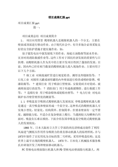 项目成果汇报ppt（范文）